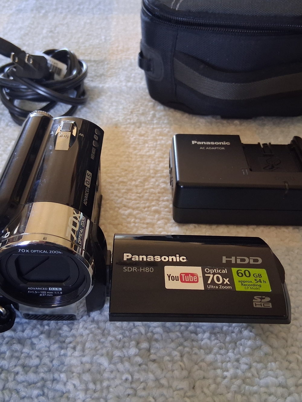 Panasonic SDR-H80 Black 60GB HDD Camcorder with 70x Optical Zoom